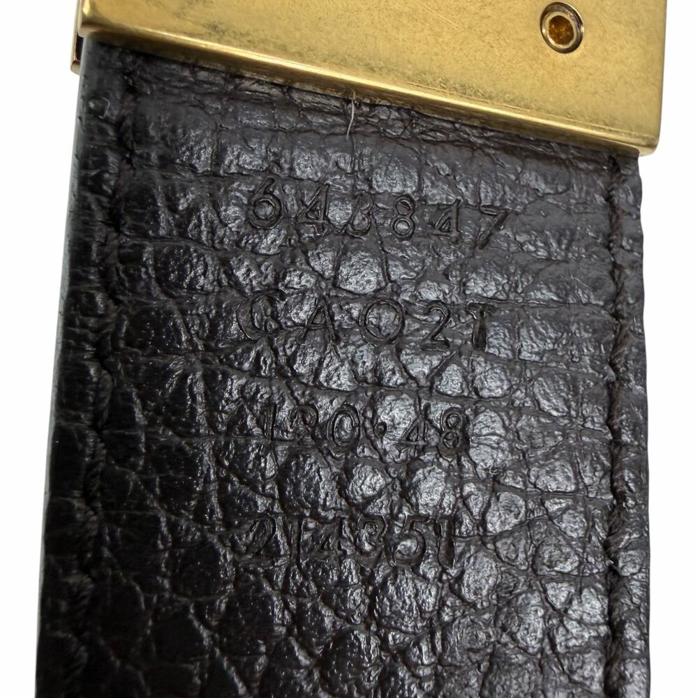 Gucci Double GG Reversible Leather Belt Black Brown Gold Buckle Size 120/ 48 - Picture 11 of 13